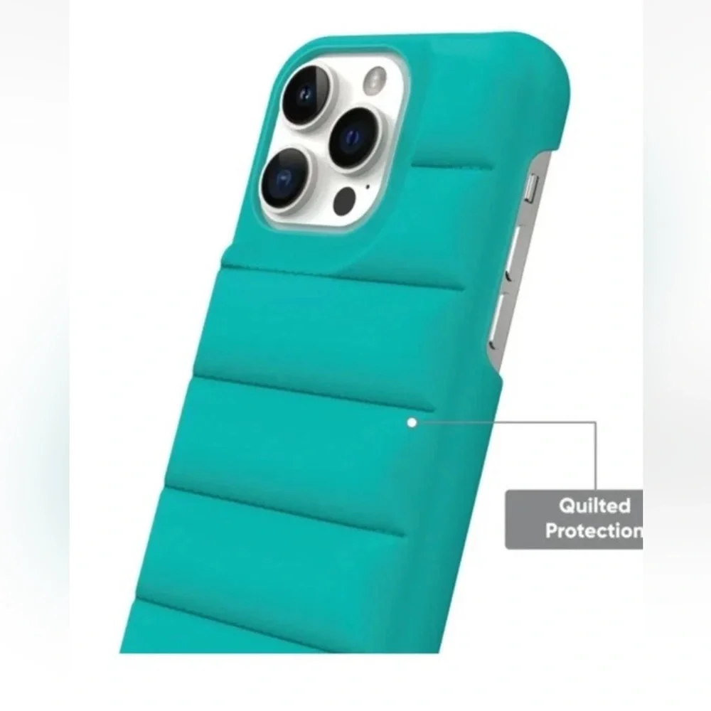 Puffer Soft Quilted Phone Case for iPhone 14 Pro Max - Teal